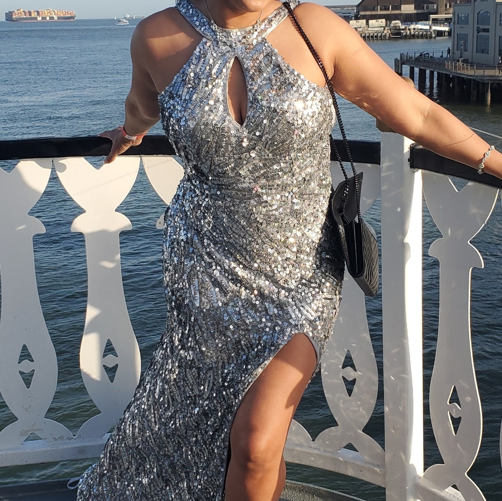 Silver formal dress